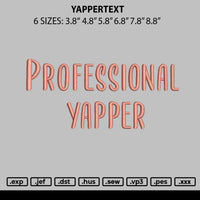 Yappertext Embroidery File 6 sizes