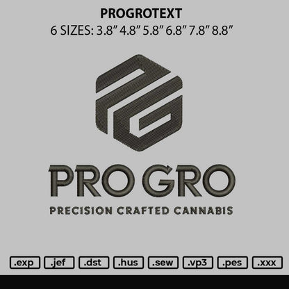 Progrotext Embroidery File 6 sizes