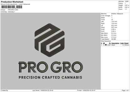 Progrotext Embroidery File 6 sizes
