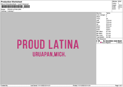 Proudtext 1011 Embroidery File 6 sizes