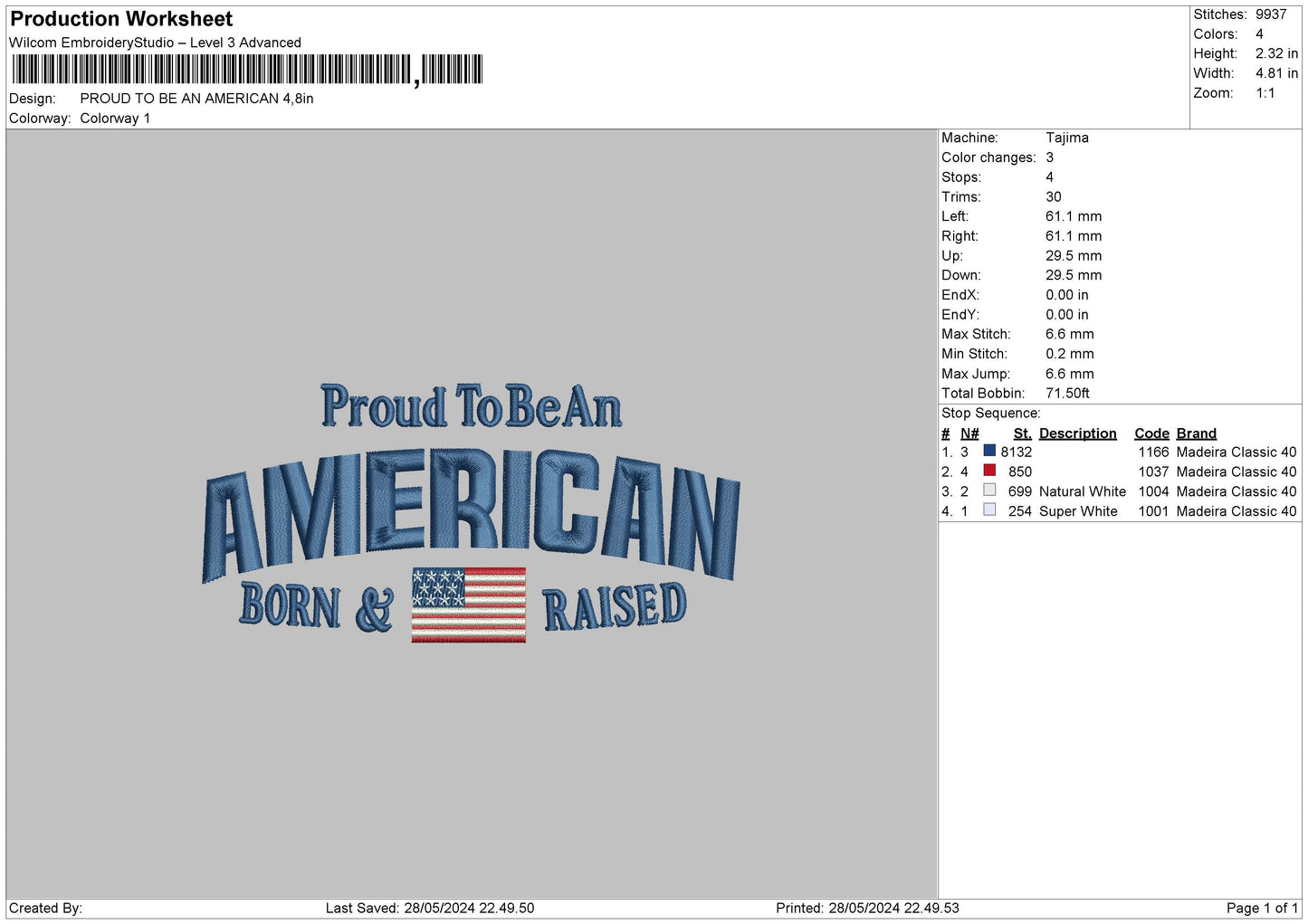 Proudtext Embroidery File 6 sizes