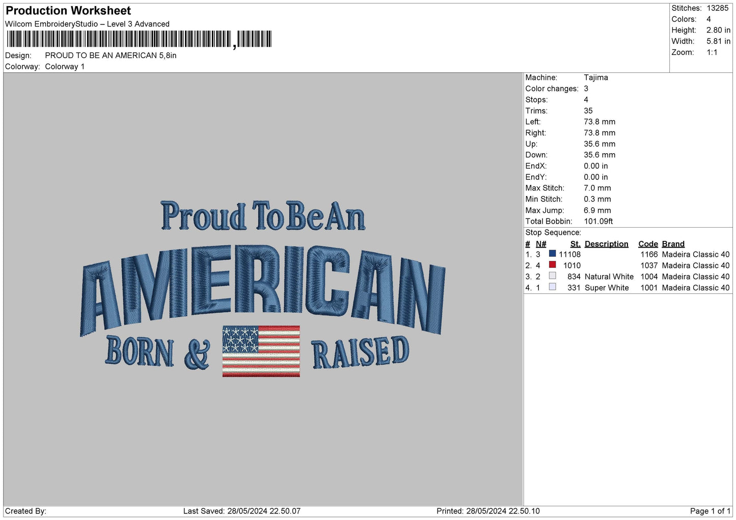 Proudtext Embroidery File 6 sizes