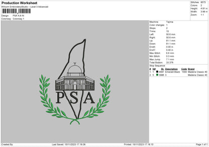 Psa Embroidery File 6 sizes
