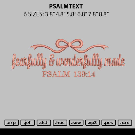 Psalmtext Embroidery File 6 sizes