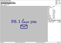 Loveyoutext 1201 Embroidery File 6 sizes