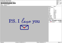 Loveyoutext 1201 Embroidery File 6 sizes