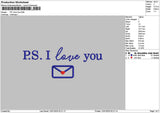 Loveyoutext 1201 Embroidery File 6 sizes
