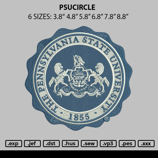 Psucircle Embroidery File 6 sizes