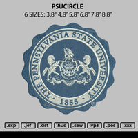 Psucircle Embroidery File 6 sizes
