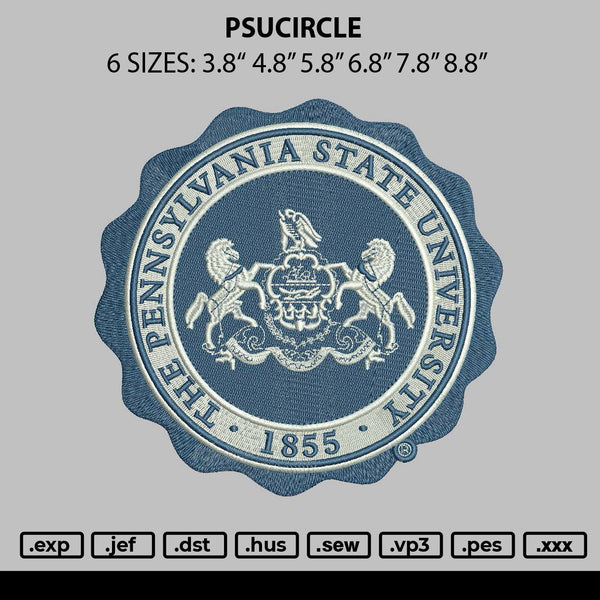 Psucircle Embroidery File 6 sizes