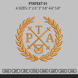 Ptatext 01 Embroidery File 6 sizes