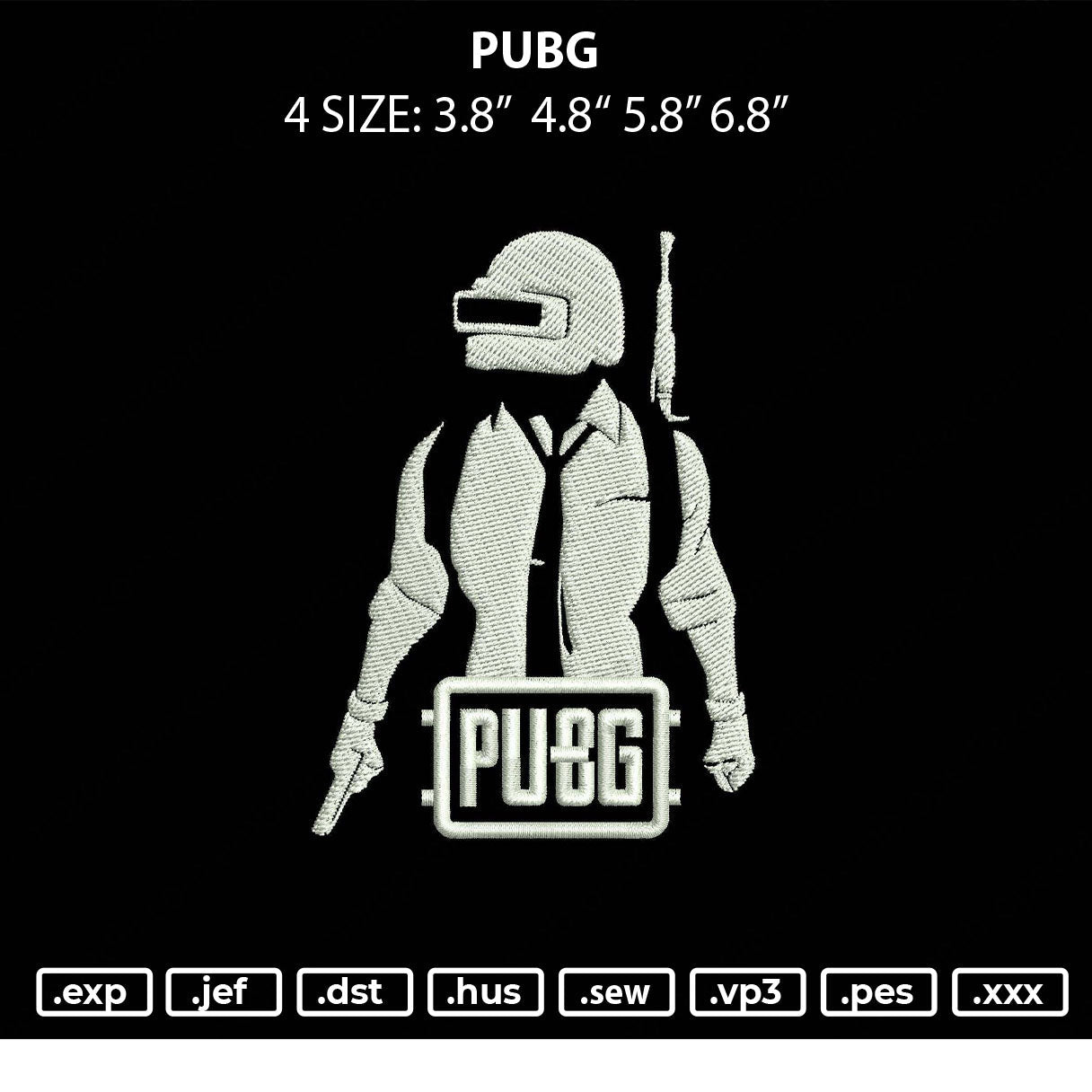Pubg Embroidery File 4 sizes