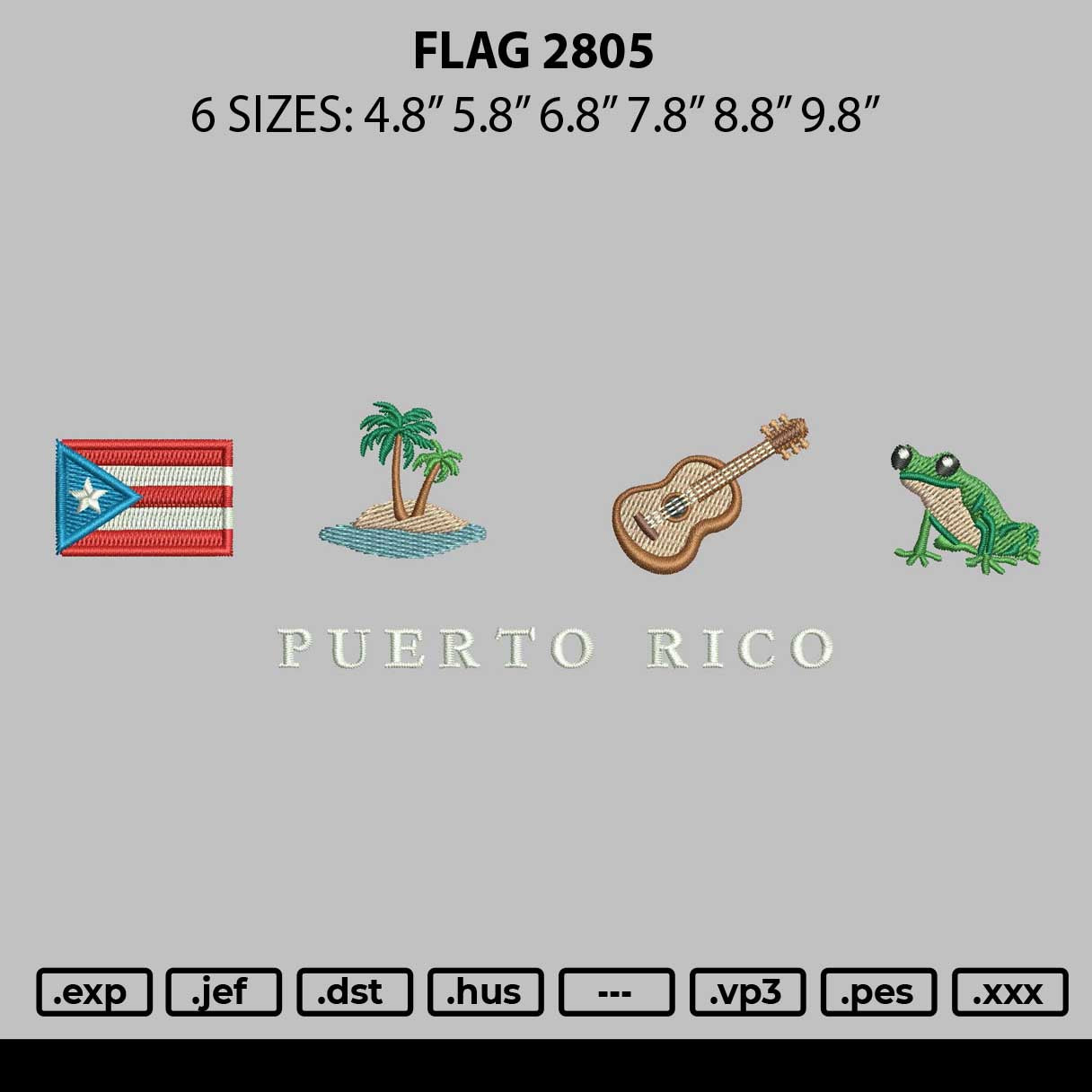 Flag 2805 Embroidery File 6 sizes