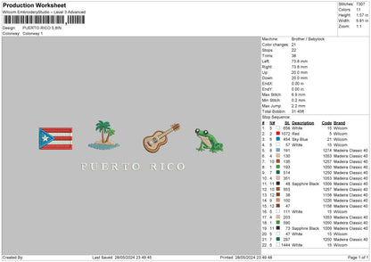 Flag 2805 Embroidery File 6 sizes