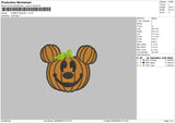 Pumpkin Mickey Embroidery File 6 sizes