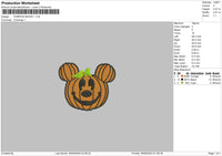 Pumpkin Mickey Embroidery File 6 sizes