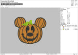 Pumpkin Mickey Embroidery File 6 sizes