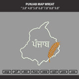 Punjab Map Wreat Embroidery Machine Design File