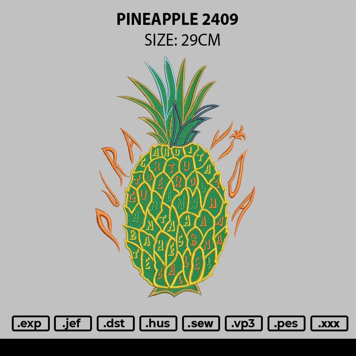Pineapple 2409 Embroidery File 6 sizes