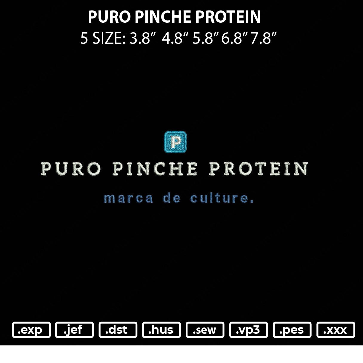 Puro Pinceprotein Embroidery File 5 sizes