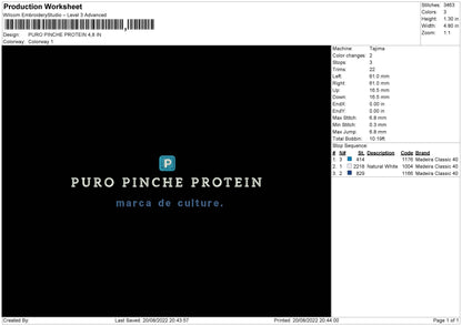 Puro Pinceprotein Embroidery File 5 sizes