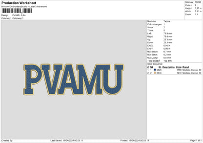 Pvamutext Embroidery FIle 6 sizes