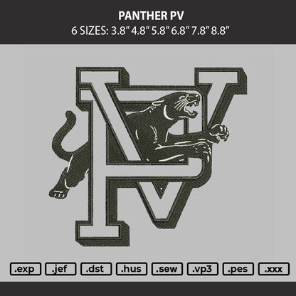 Phanter Pv Embroidery Machine Design File 6 sizes