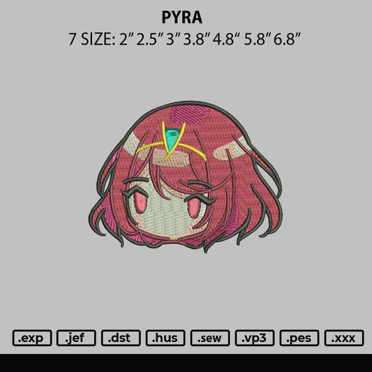 Pyra Embroidery File 6 Sizes