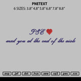 Pne Text Embroidery File 6 sizes