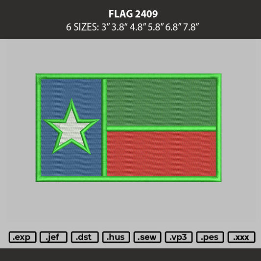 Flag 2409 Embroidery Machine Design File 6 sizes