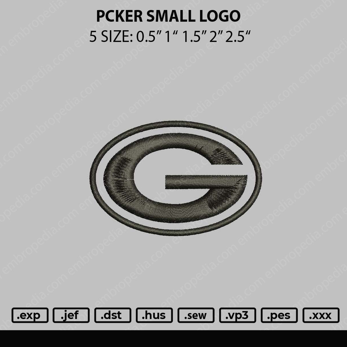 Packer Small Logo Embroidery File 5 sizes – Master Digitizer