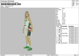 Player Basketball 1109 Embroidery File 6 sizes