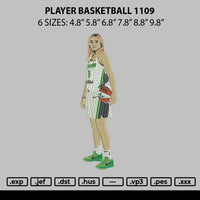 Player Basketball 1109 Embroidery File 6 sizes