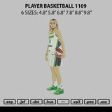 Player Basketball 1109 Embroidery File 6 sizes