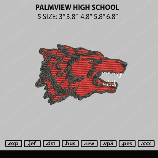 Palmview Highschool Embroidery File 5 sizes