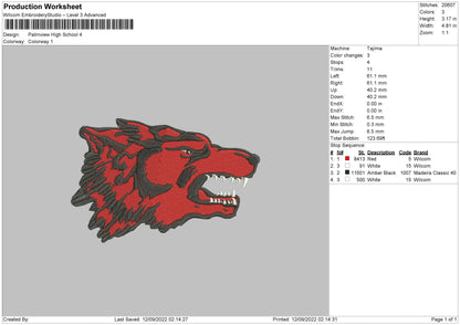 Palmview Highschool Embroidery File 5 sizes