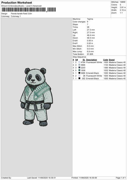 Panda2705 Embroidery File 6 sizes