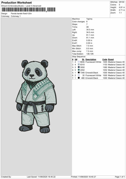 Panda2705 Embroidery File 6 sizes