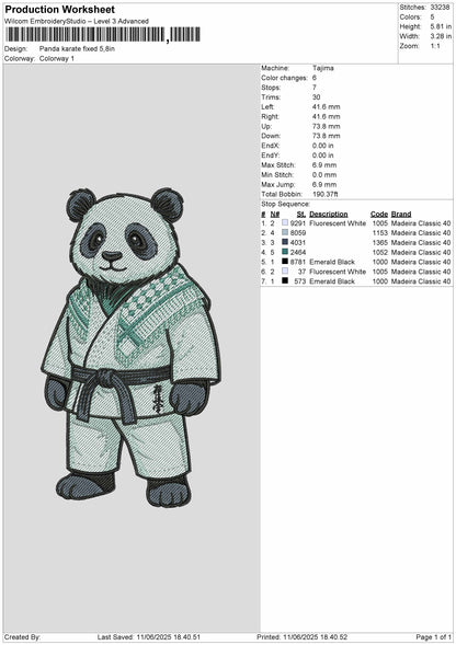 Panda2705 Embroidery File 6 sizes