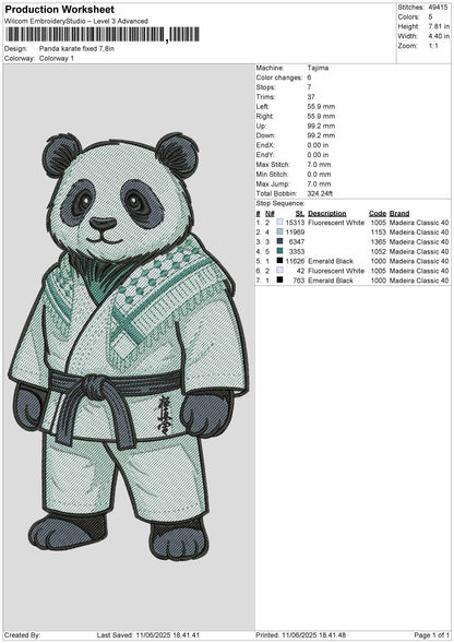 Panda2705 Embroidery File 6 sizes