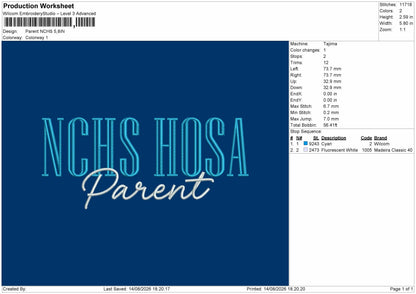 Parent Text Embroidery Machine Design File 6 sizes