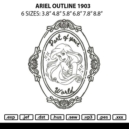 Ariel Outline 1903 Embroidery File 6 sizes