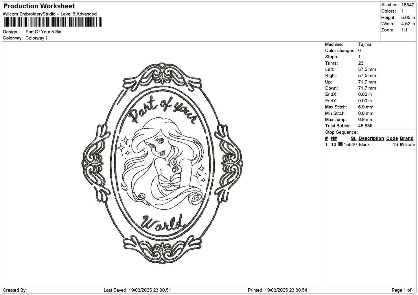 Ariel Outline 1903 Embroidery File 6 sizes