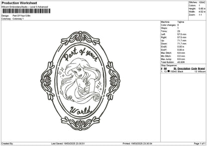 Ariel Outline 1903 Embroidery File 6 sizes