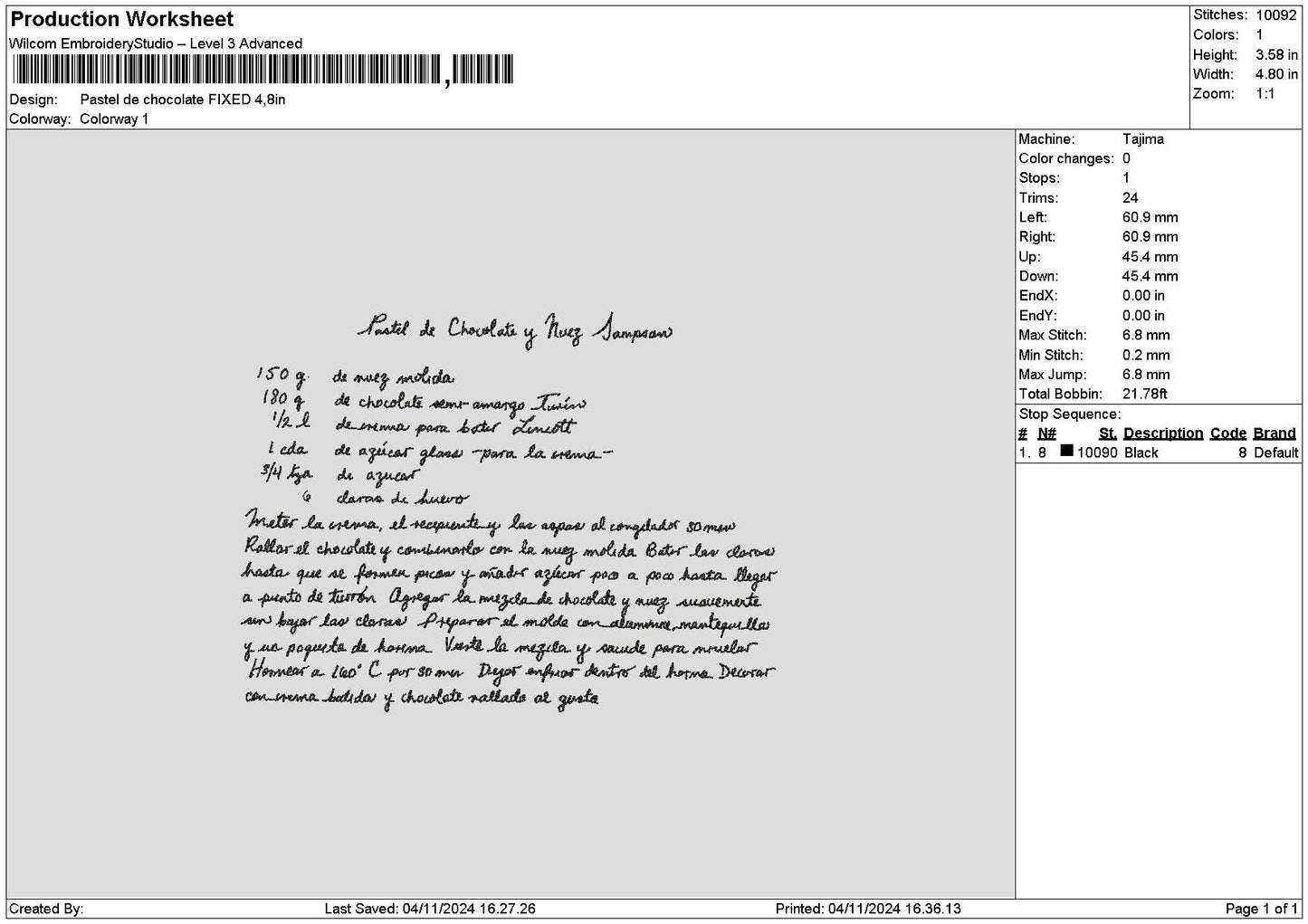 Pastel Text Embroidery File 6 sizes