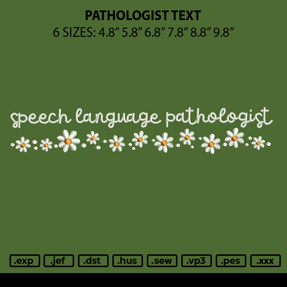 Pathalogist Text Embroidery Machine Design File 6 sizes