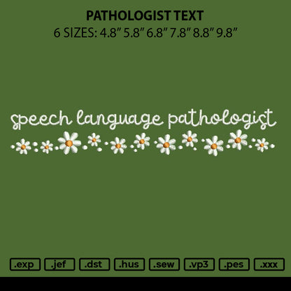 Pathalogist Text Embroidery Machine Design File 6 sizes
