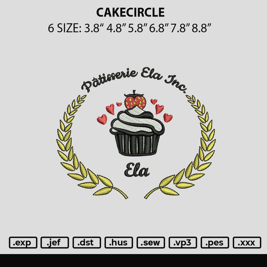 Cakecircle Embroidery Machine Design File 6 sizes