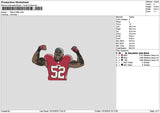 Player 52 Embroidery File 6 sizes