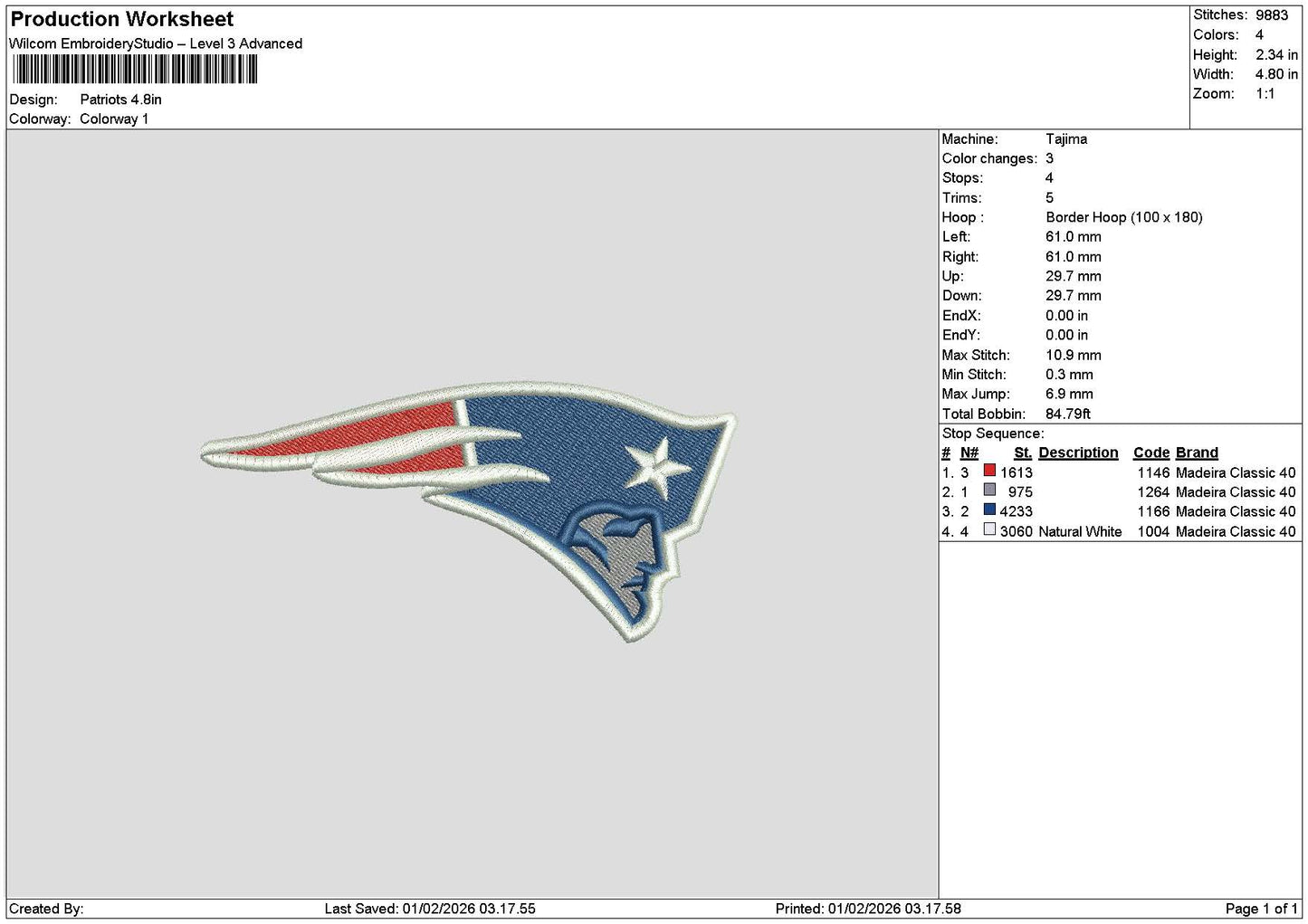Flag 0102 Embroidery FIle 6 sizes